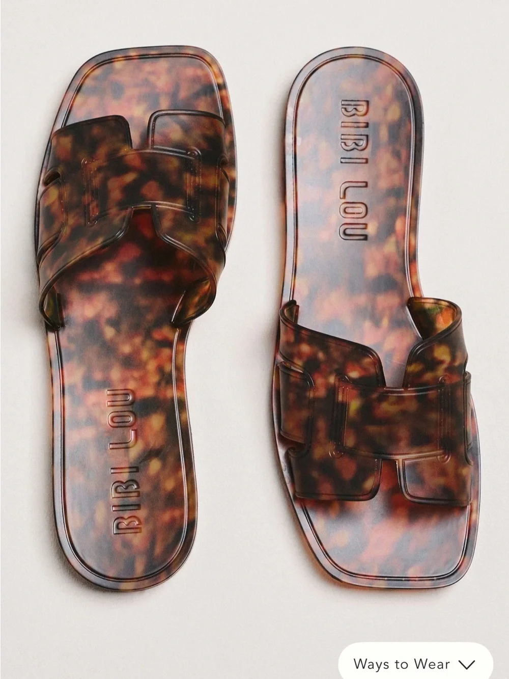 Anthropologie Bibi Lou Tortoiseshell Slide Sandals - Brown